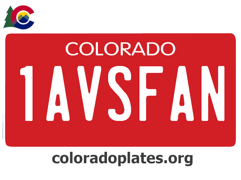 Colorado License Plate Configuration "1AVSFAN" intellectual property only