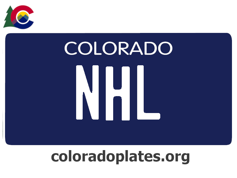 Colorado License Plate Configuration "NHL" intellectual property only